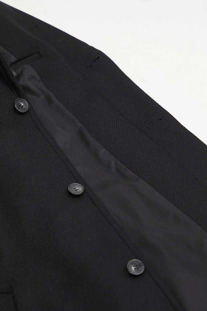 Vuneni kaput Maison Kitsuné Tailored crna PM02205WM2030