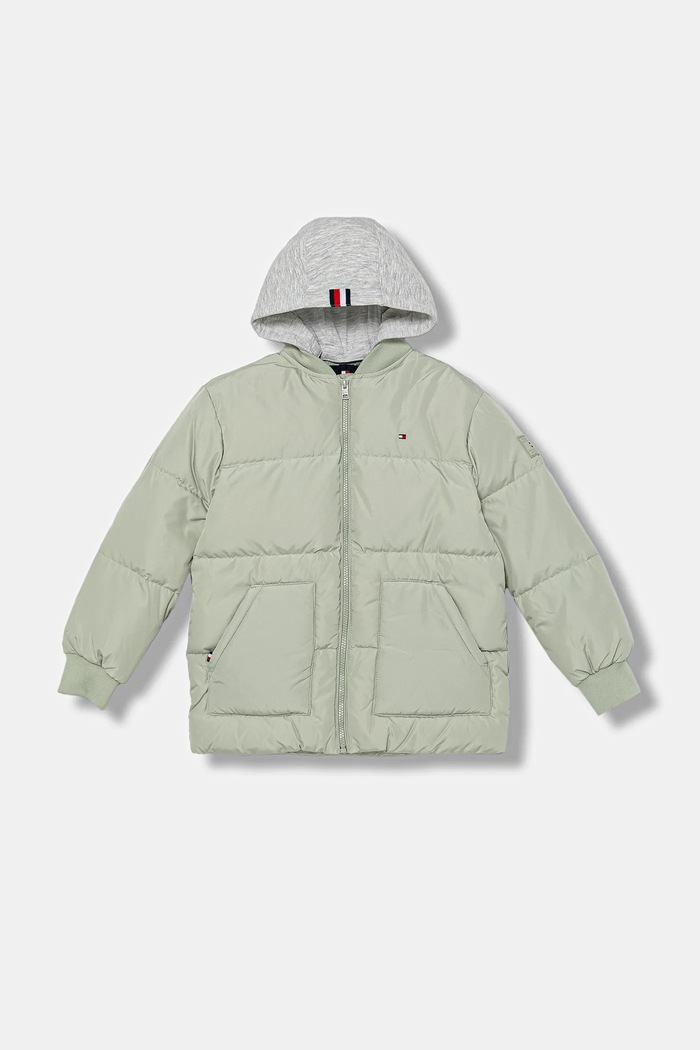 Detská páperová bunda Tommy Hilfiger KB0KB09815.9BYA zelená AW25