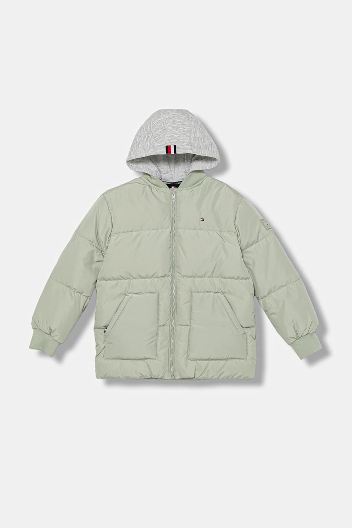 Detská páperová bunda Tommy Hilfiger KB0KB09815.9BYA zelená AW25