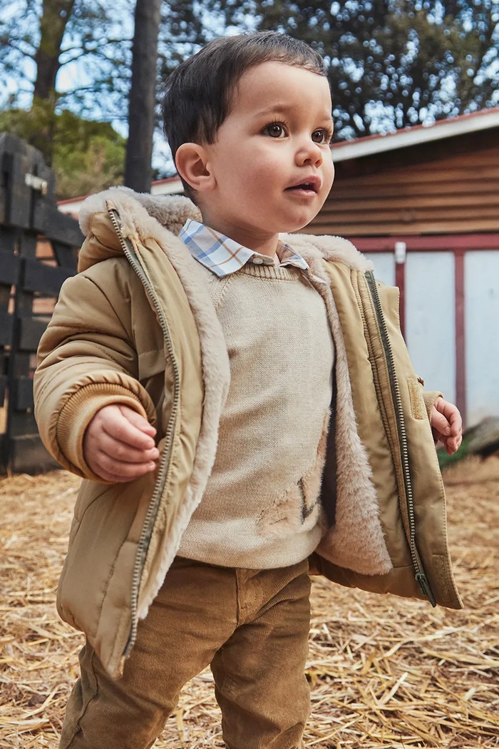 Dětská bunda Mayoral bez podšívky béžová 2424.3E.Baby.9BYA