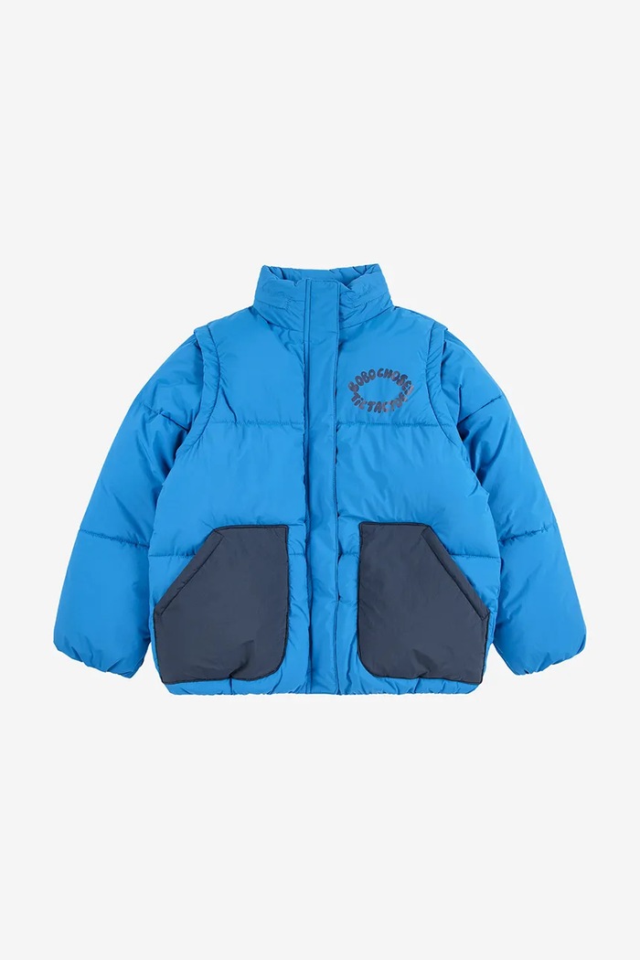 Detská bunda Bobo Choses Tic Tac Toe 225AC124 modrá AW25