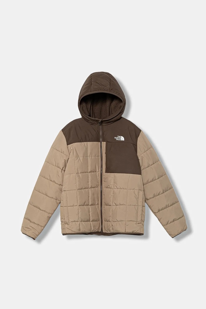 Detská obojstranná bunda The North Face B REVERSIBLE SHASTA FZ HOODED JACKET jemné zateplenie béžová NF0A88TPDHN1