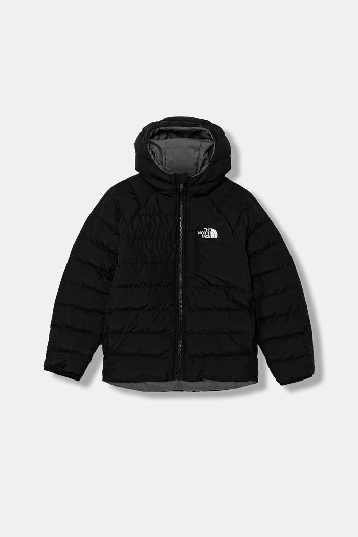 The North Face kétoldalas gyerekdzseki B REVERSIBLE PERRITO HOODED JACKET nem szigetelt fekete NF0A88TWWOO1