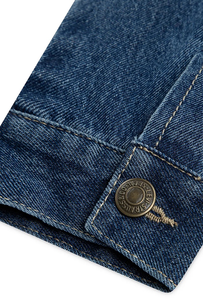 Chlapec Detská rifľová bunda Levi's QUILTED LINED TRUCKER 9EN826 modrá