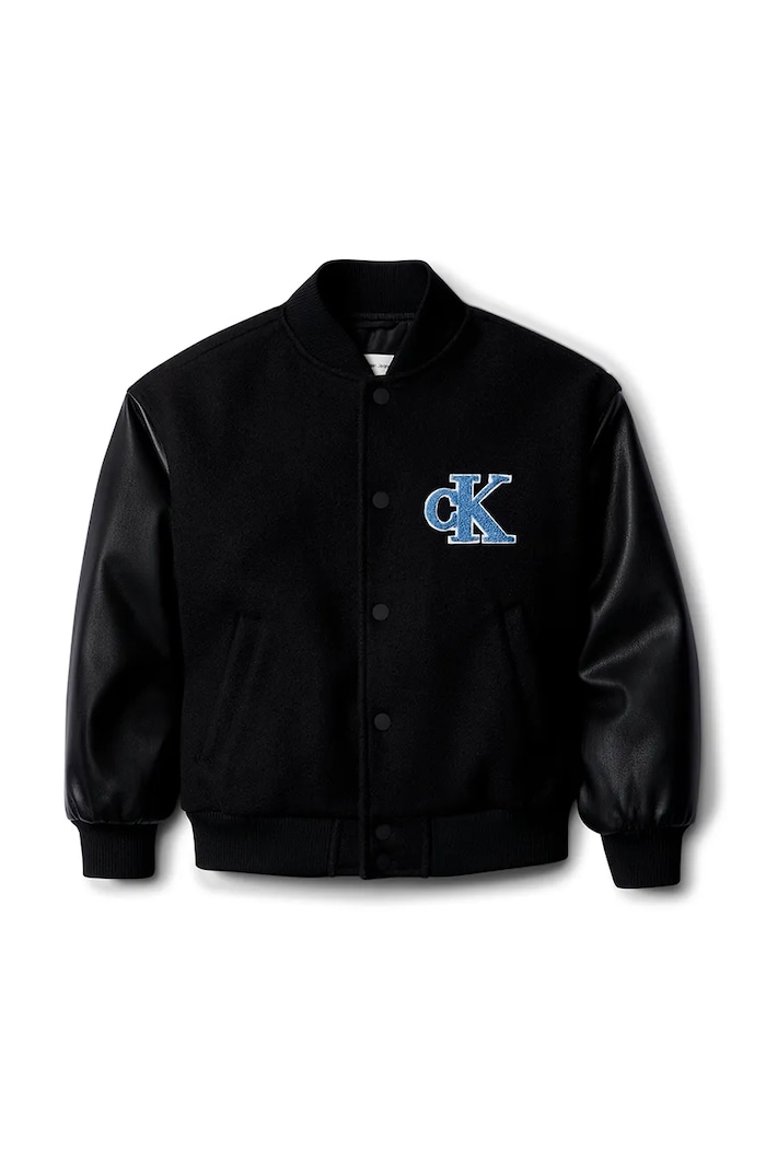 Calvin Klein Jeans kurtka bomber dziecięca IB0IB02567.9BYA czarny AW25