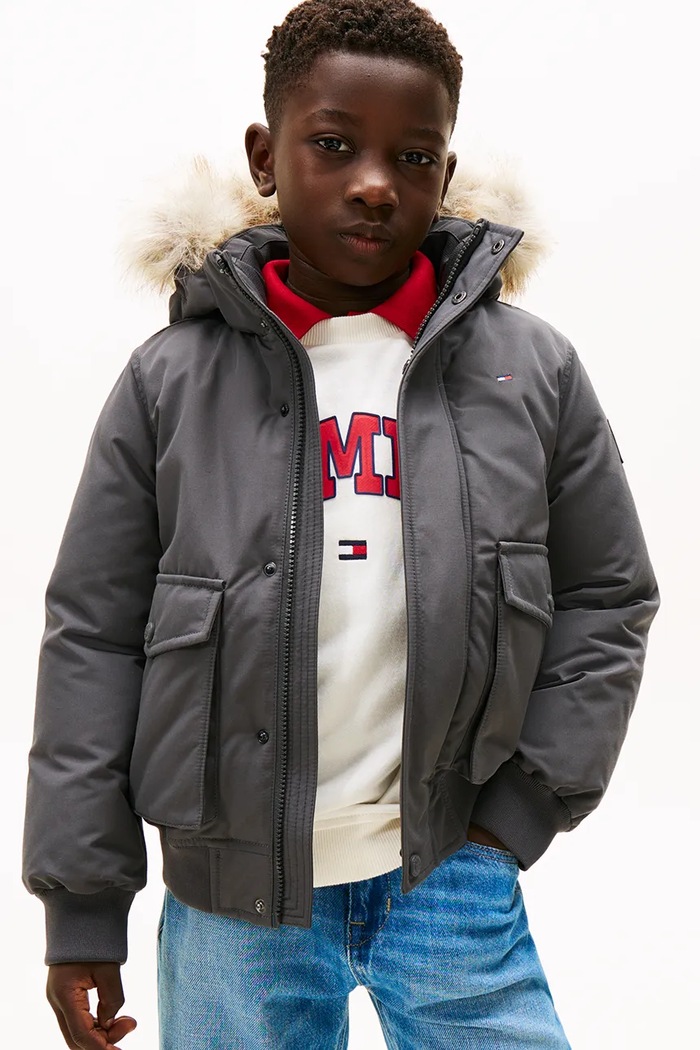 Detská bunda Tommy Hilfiger prechodné čierna KB0KB09887.9BYA