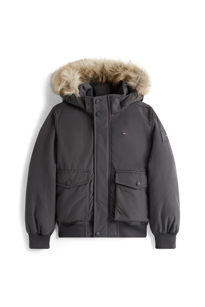 Detská bunda Tommy Hilfiger KB0KB09887.9BYA čierna AW25