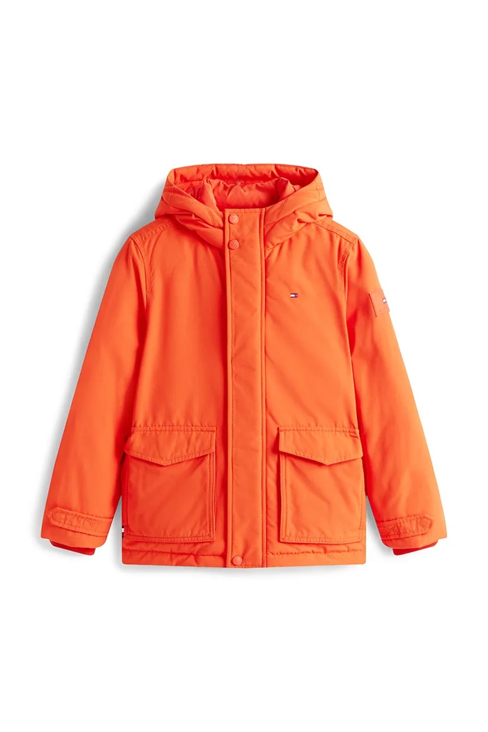 Tommy Hilfiger kurtka dziecięca KB0KB09889.9BYA pomarańczowy AW25