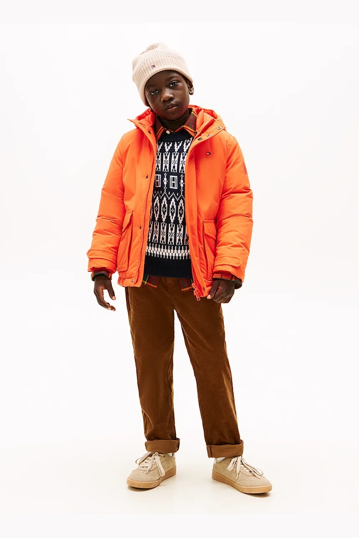 Tommy Hilfiger kurtka dziecięca KB0KB09889.9BYA pomarańczowy