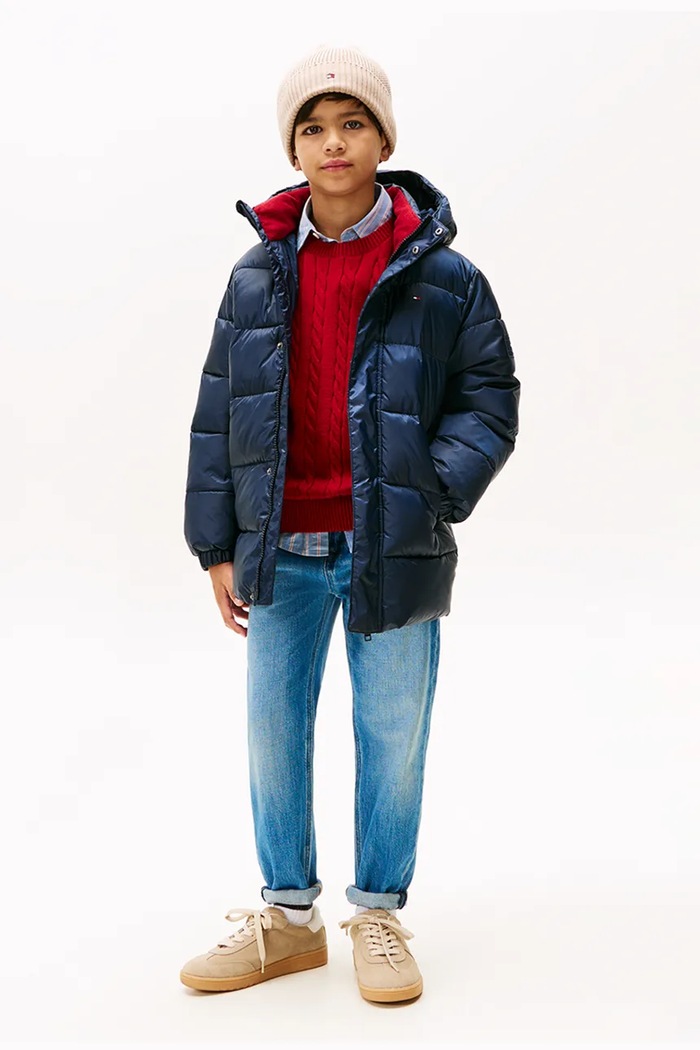 Παιδικό μπουφάν Tommy Hilfiger KB0KB10002.9BYA σκούρο μπλε