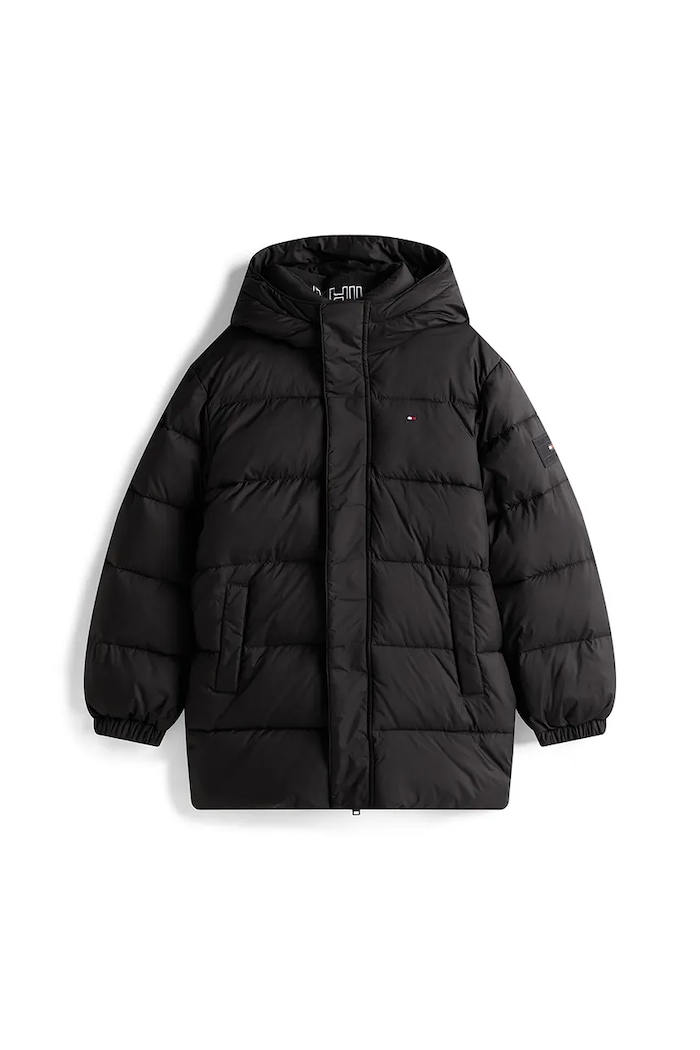 Detská bunda Tommy Hilfiger KB0KB10002.9BYA čierna AW25