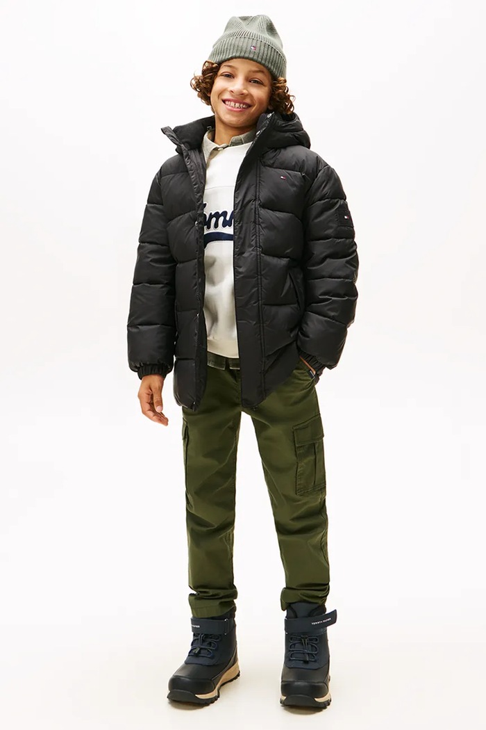 Detská bunda Tommy Hilfiger čierna KB0KB10002.9BYA