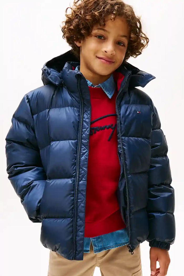 Detská páperová bunda Tommy Hilfiger zateplené tmavomodrá KB0KB10091.128.176.9BYA