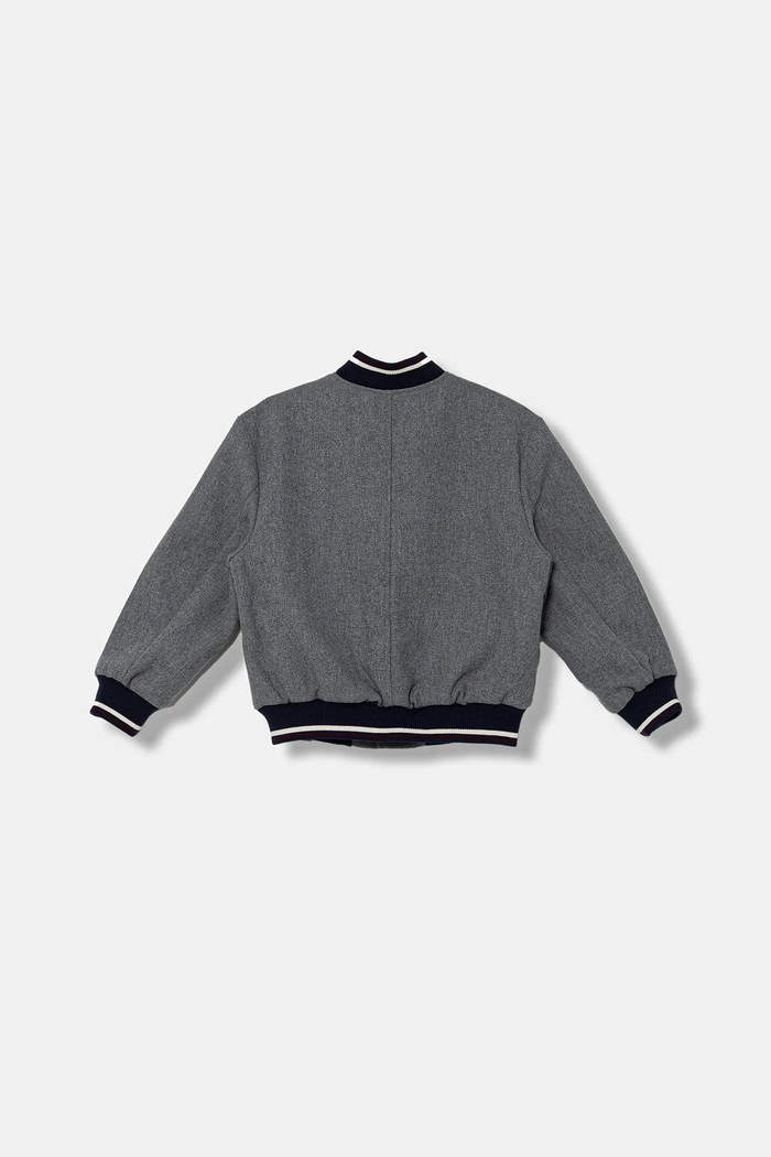 United Colors of Benetton kurtka bomber dziecięca z dodatkiem wełny 2LLUCN06G.G.seasonal szary AW25