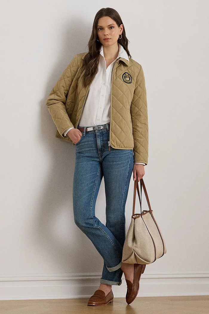 Îmbrăcăminte Lauren Ralph Lauren geacă petrecută pentru femei 297979539 bej