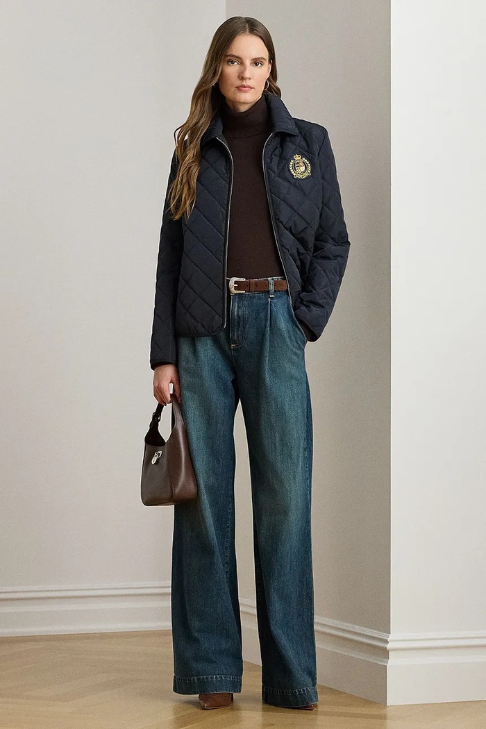 Îmbrăcăminte Lauren Ralph Lauren geacă petrecută pentru femei 297979539 bleumarin