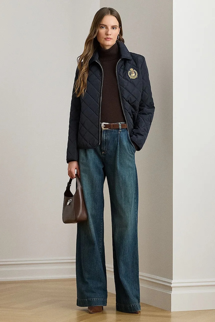 Îmbrăcăminte Lauren Ralph Lauren geacă petrecută pentru femei 297979539 bleumarin