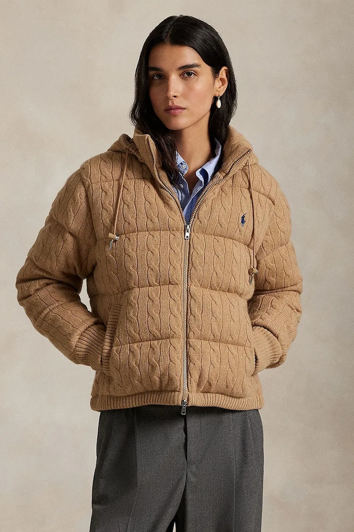 Polo Ralph Lauren geacă de lână cu captuseala bej 211A92614