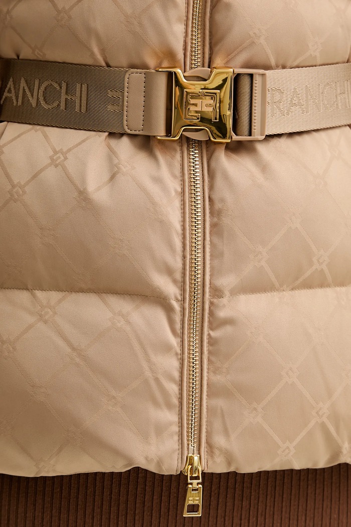 Μπουφάν Elisabetta Franchi PI83D56E2 μπεζ