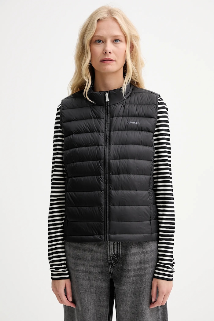 Péřová vesta Calvin Klein přechodné černá LV044C529G