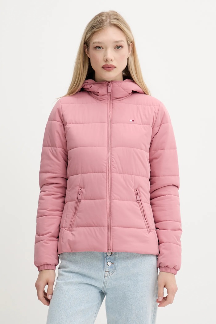 Bunda Tommy Jeans jemné zateplenie ružová DW0DW20959