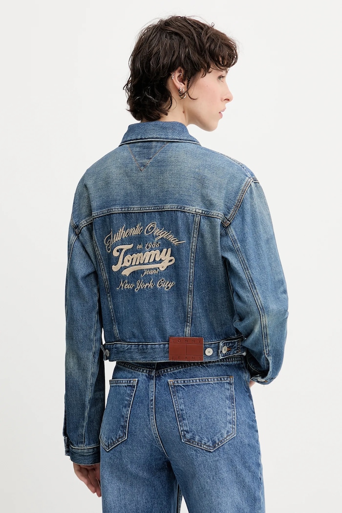 Džínová bunda Tommy Jeans riflovina modrá DW0DW21061