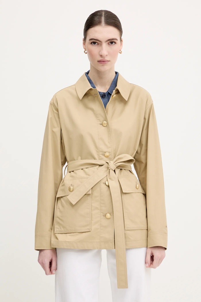 Bunda Tommy Hilfiger nezateplené zelená WW0WW45620