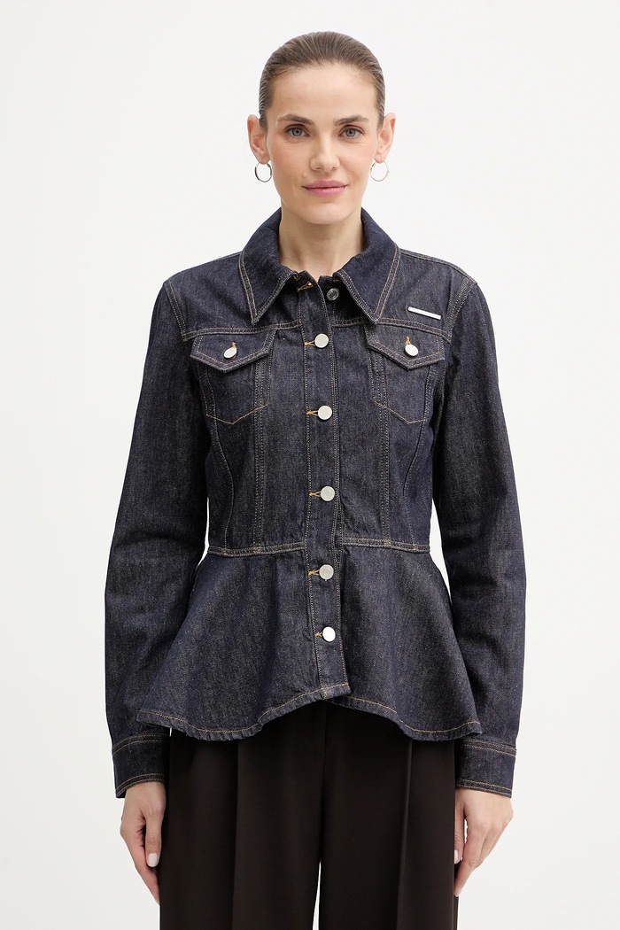 Karl Lagerfeld geacă din denim necaptusit bleumarin A3W14001