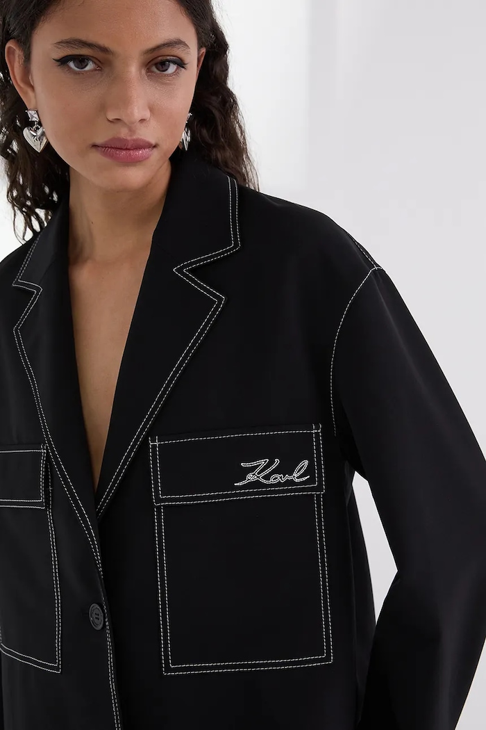 Odzież Karl Lagerfeld kurtka jeansowa A3W14041 czarny