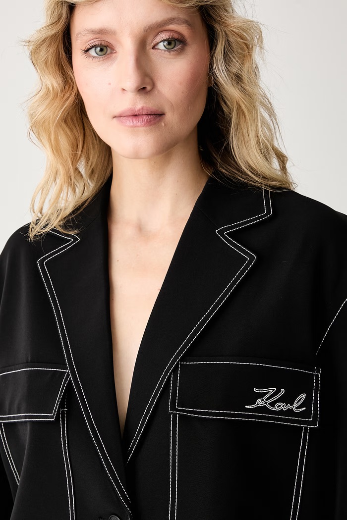Karl Lagerfeld kratka jakna ženska črna A3W14041