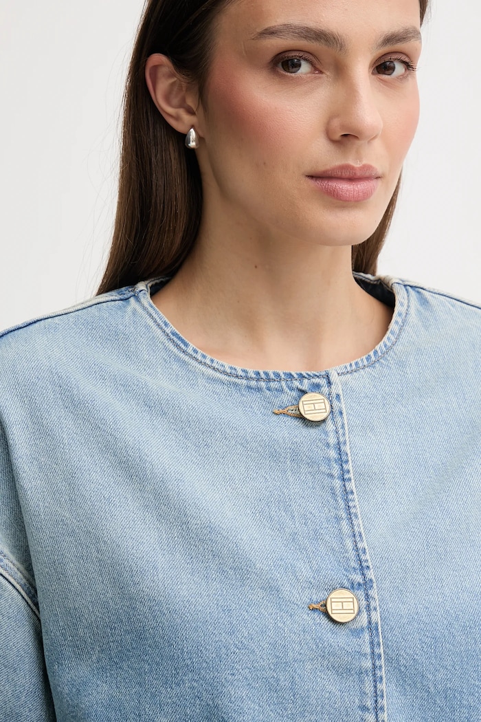 Rifľová bunda Tommy Hilfiger modrá WW0WW46740