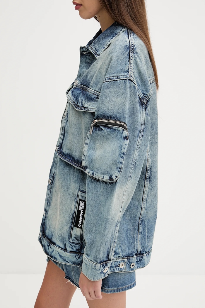 Karl Lagerfeld Jeans kurtka jeansowa A3W14011 niebieski