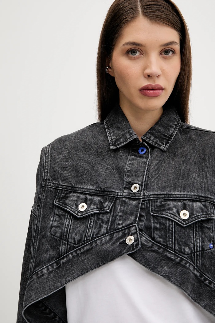 Дънково яке от памук Karl Lagerfeld Jeans черен A3W14060