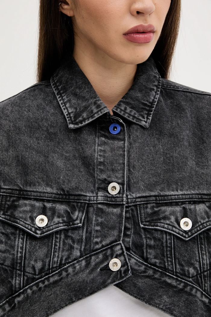 Дънково яке от памук Karl Lagerfeld Jeans A3W14060 черен