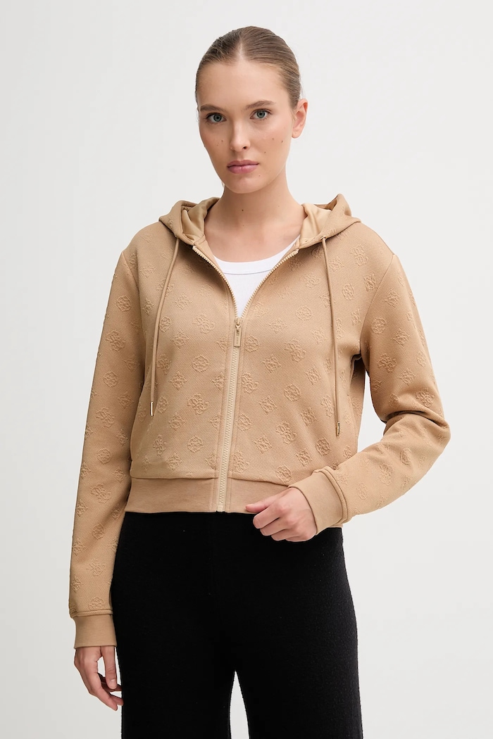 Guess bluza PEONY z kapturem beżowy V5YQ06.KBSL2