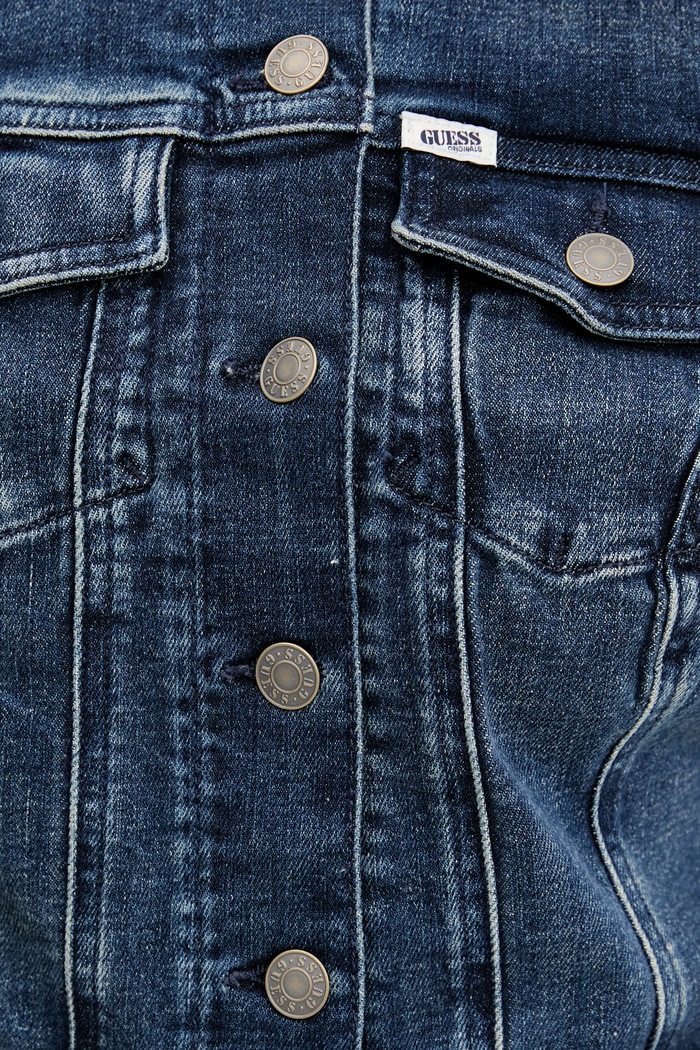 Guess Originals gilet di jeans W5YN71.D4H1D blu