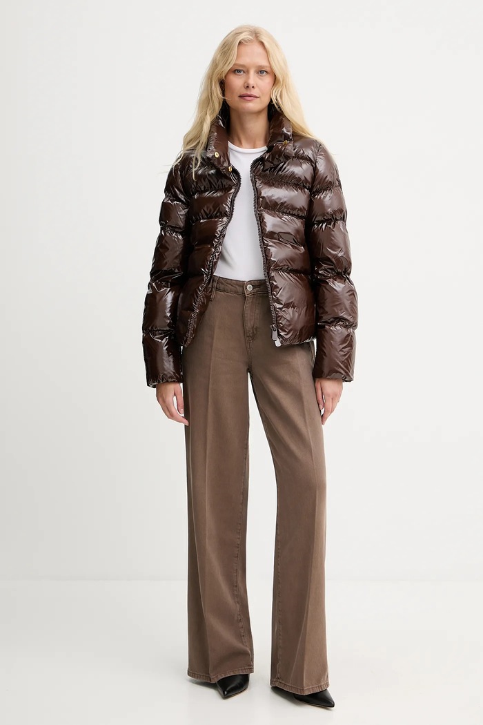Pinko kurtka pikowana damska brązowa 101598 A2P7 | Answear.com