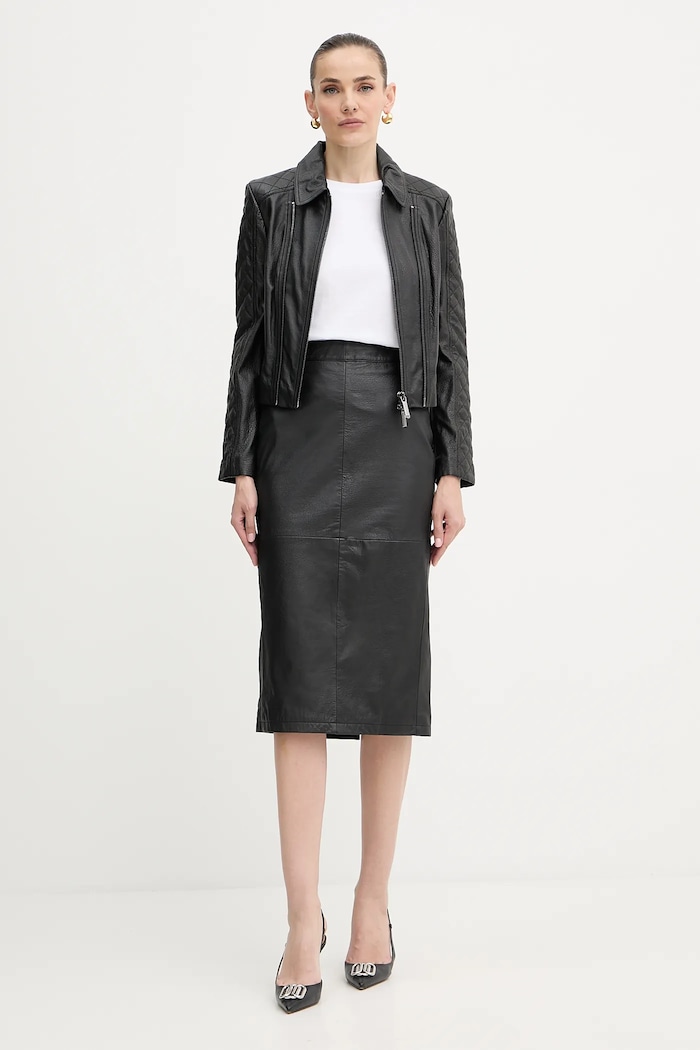 Кожено яке Armani Exchange XW000654.AF16212 черен AW25