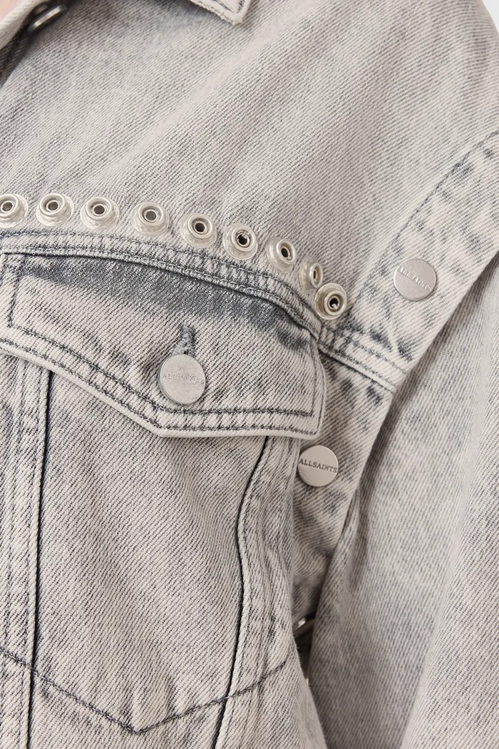 Ρούχα Βαμβακερό τζιν μπουφάν AllSaints CHLO W059OC γκρί