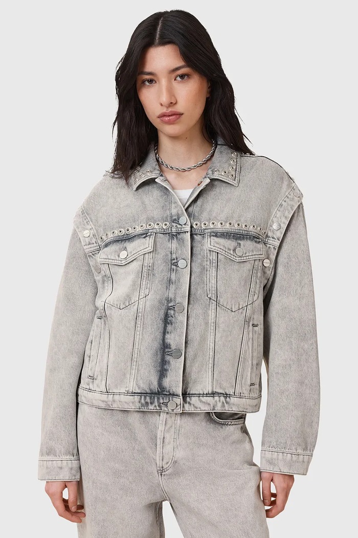 Βαμβακερό τζιν μπουφάν AllSaints CHLO W059OC
