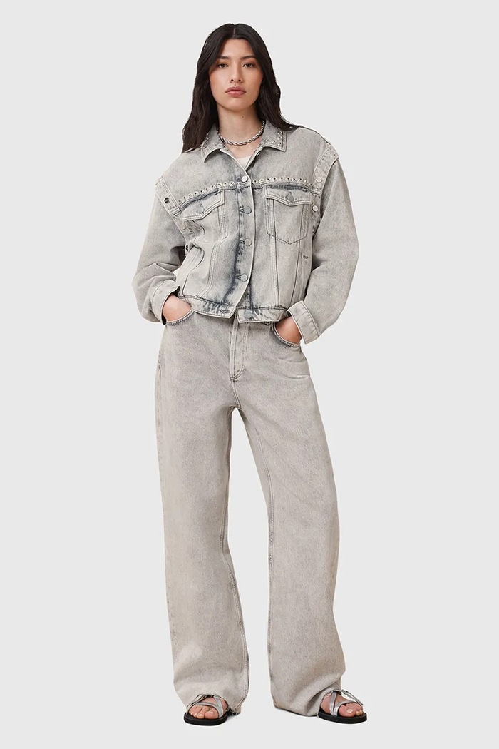 Βαμβακερό τζιν μπουφάν AllSaints CHLO W059OC