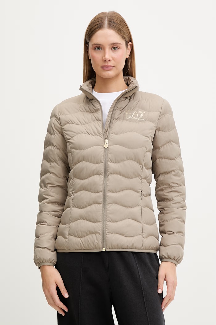 EA7 Emporio Armani geacă de tranziție pentru femei bej TNF8Z.8NTB21