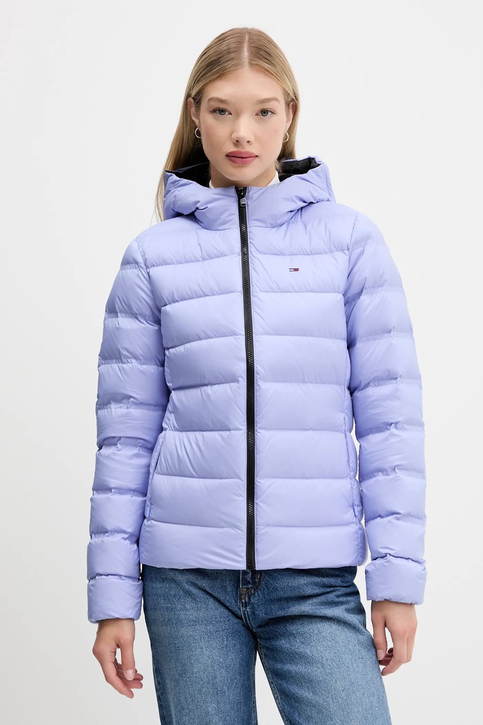 Tommy Jeans geacă de puf cu captuseala violet DW0DW21617