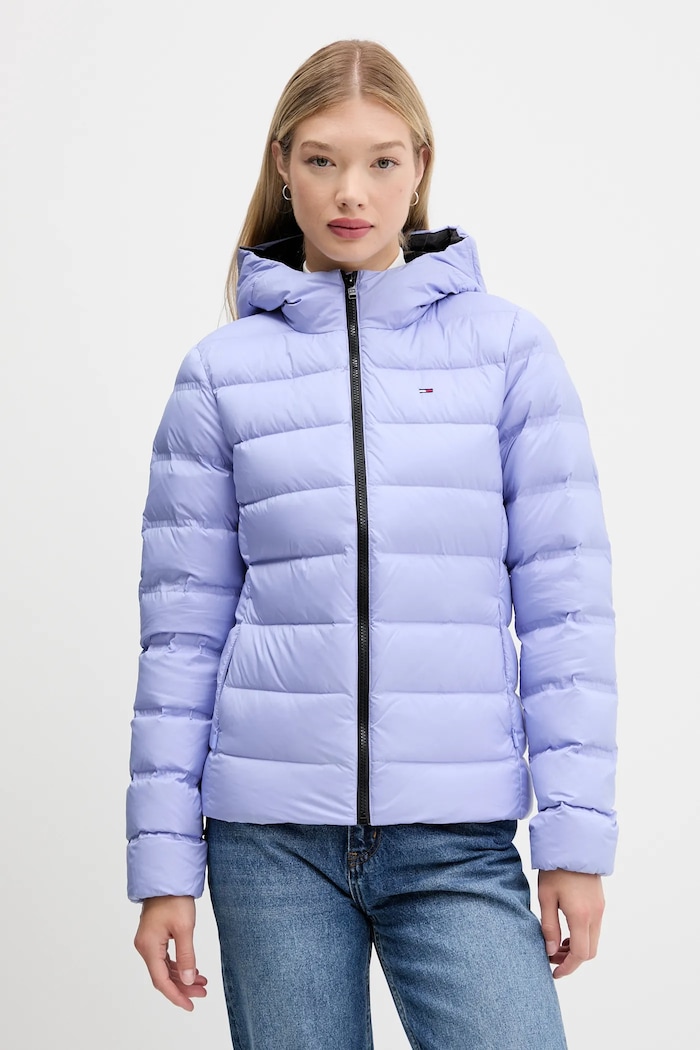 Tommy Jeans geacă de puf cu captuseala violet DW0DW21617