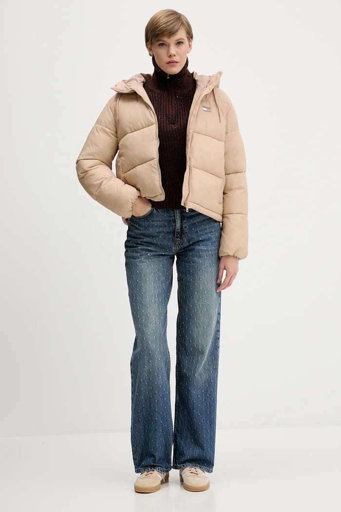 Tommy Jeans kurtka DW0DW21625 beżowy AW25