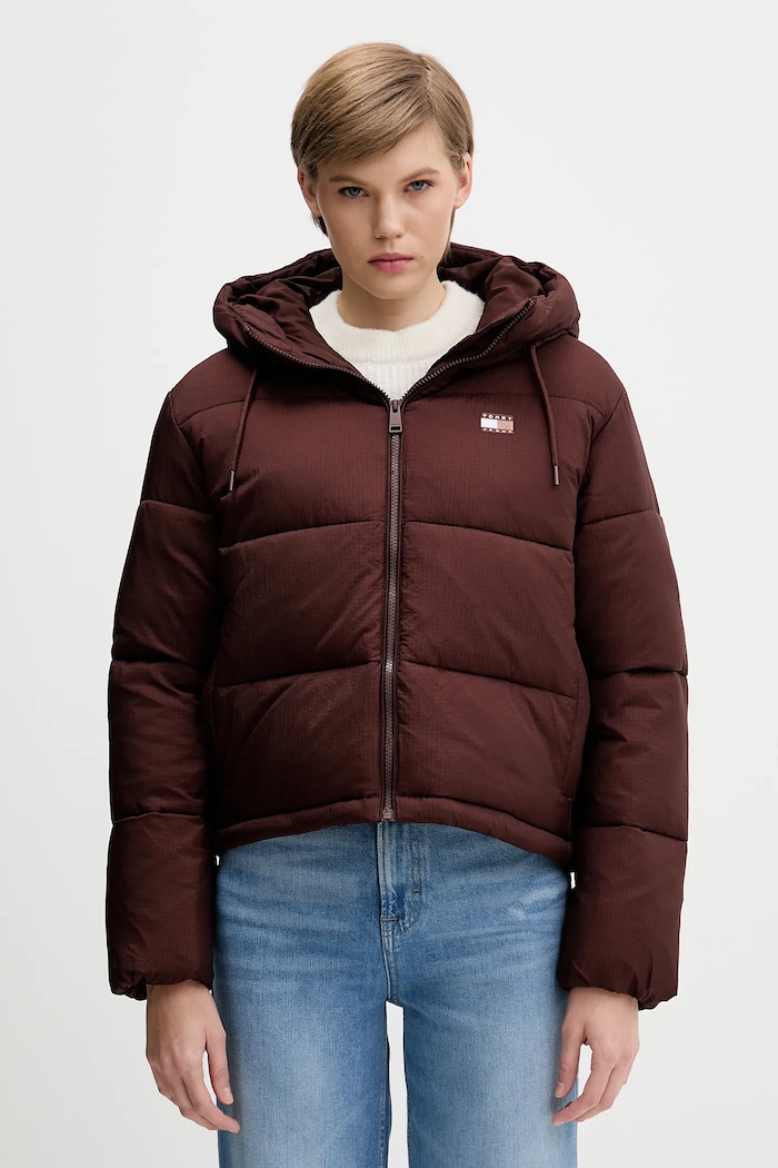 Bunda Tommy Jeans zateplené hnedá DW0DW21625