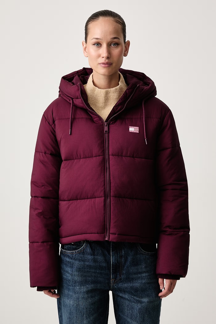 Tommy Jeans Prošivena jakna za žene bordo DW0DW21625