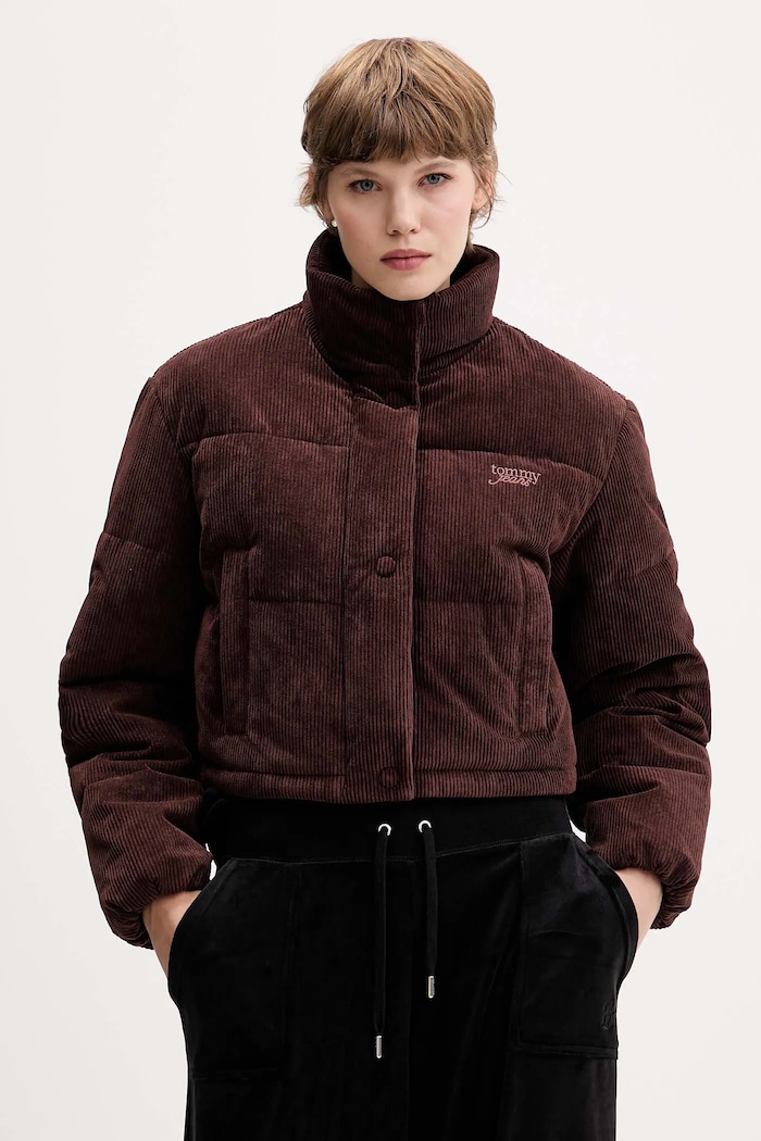Bunda Tommy Jeans oversize hnedá DW0DW21658