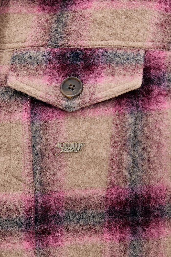 Tommy Jeans kurtka z dodatkiem wełny DW0DW21662 różowy