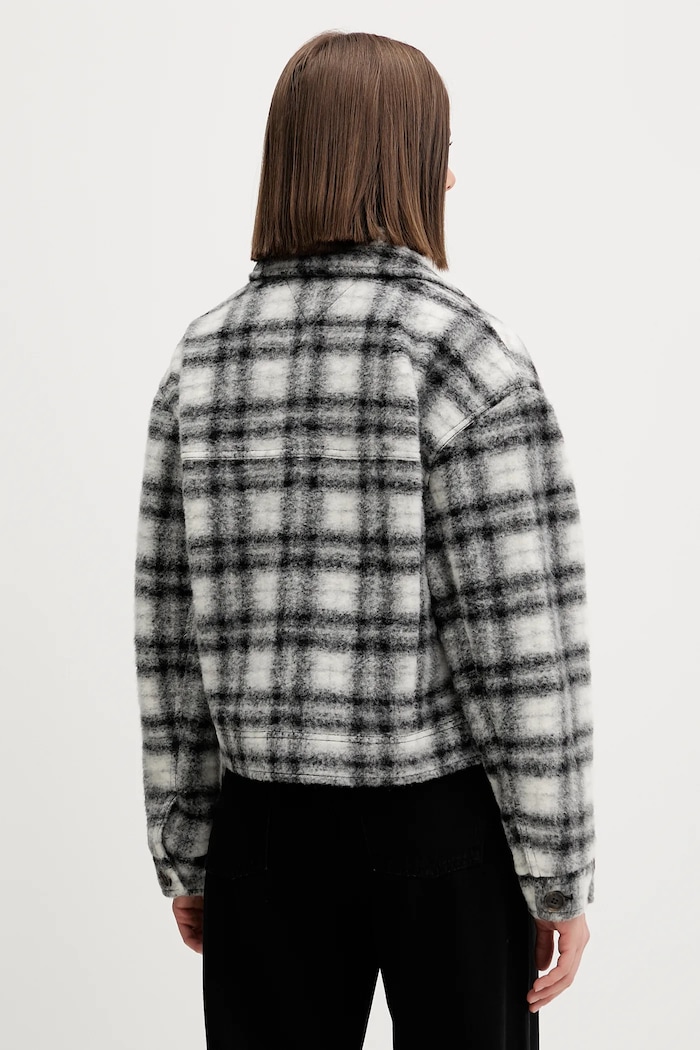 Îmbrăcăminte Tommy Jeans jachetă din amestec de lână DW0DW21662 negru